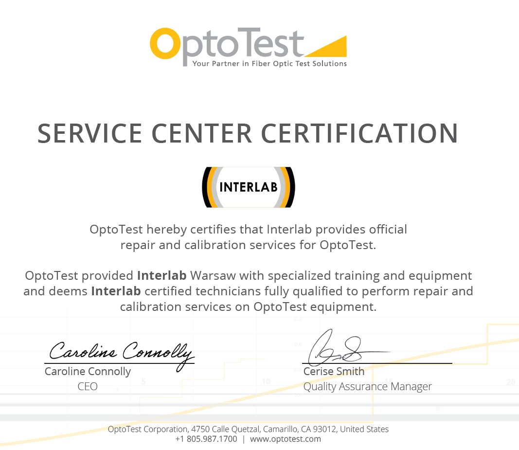 Interlab serwis center cerification