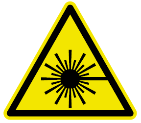 Znak ostrzeżenia przed promieniowaniem laserowym
